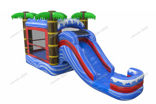 Rent A Bouncy Castle Combo Jumper Palm Tree Bounce House With Slide Small Inflatable Pool