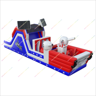 Outdoor Assault Course Inflatable Theme Park American Battleship Obstacle Course Inflatable Rental Near Me - Inflatable-Zone