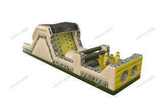 Long Army Inflatable Obstacle Course Outdoor Adults Inflatable Camouflage Obstacle Challenge Course Kids Playground