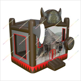 Axe And Shield Inflatable Castle Bounce House Outdoor Soft Play Jumpy House Rental Near Me Adventure Party