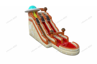 Sunny And Fun Space City Waterslide Happy Hop Play And Splash Inflatable Pool Party Astronaut Water Slide