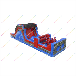 Happy Hop Obstacle Inflatable Course Bouncer Double Lane Slide Inflatable Rock Wall Obstacle Course Jumper