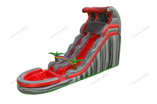 Lava Flow Water Slide Inflatable Pool Playground Wet And Dry Water Slide Bouncing All Around Party