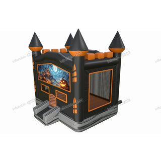 Haunted House Halloween Inflatable Bouncer Equipment Pumpkin Moon Bounce Hire Jumping Castle Near Me