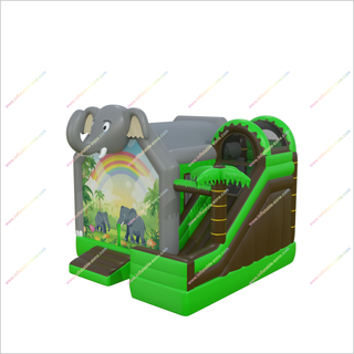 Elephant Themed Inflatable Bounce House Slide Combo Event Jungle Party Bouncy Castle With Slides - Inflatable-Zone