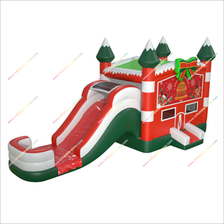 Merry Christmas Gift Inflatable Bounce House With Water Slide Combo Park Playground Equipment Bouncy Castle Slide Pool