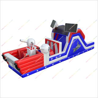 Outdoor Assault Course Inflatable Theme Park American Battleship Obstacle Course Inflatable Rental Near Me - Inflatable-Zone