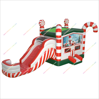 Christmas Candy Cane Bounce House And Water Slide Combo Bouncy Castle And Pool Inflatable Water Slide Rental Near Me