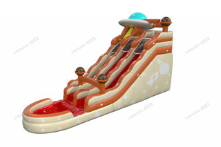 Sunny And Fun Space City Waterslide Happy Hop Play And Splash Inflatable Pool Party Astronaut Water Slide