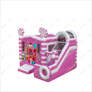 Candy Land Theme Party Slide And Bounce House Combo Rentable Inflatables Near Me Bouncy Castle With A Slide - Inflatable-Zone