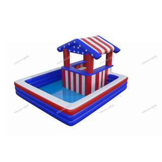 American Flag Theme Inflatable Pool Bars Blow Up Water Pub Pool Bar