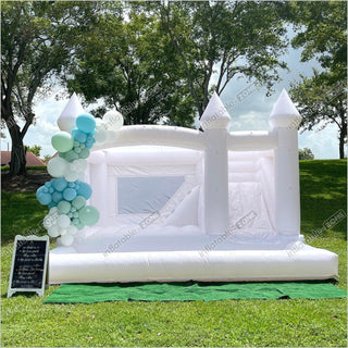 3 In 1 White Bounce Hosue Jumping Castle With Slide And Ball Pit Pool For Outdoor Party/ Wedding